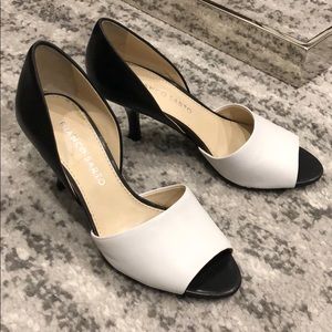 Franco Sarto black and white heels